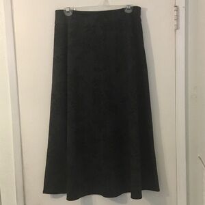 Croft & Barrow Black Floral A-Line Skirt